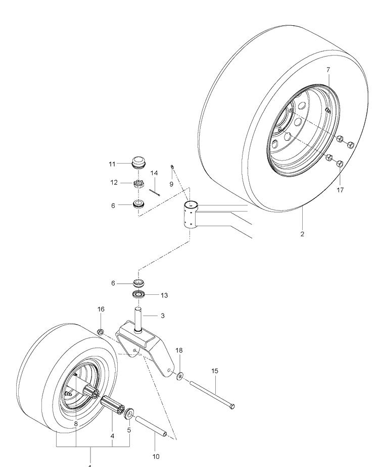 Wheels And Tires Diagram and Parts List for M-ZT61BF (96717700400)(2013-01) Husqvarna Lawn Mower