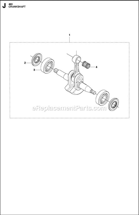 Crankshaft Diagram and Parts List for 460RANCHER  Husqvarna Chainsaw