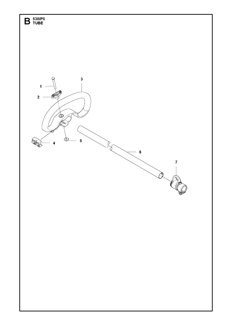 Shaft Diagram and Parts List for 530IPX  Husqvarna Pole Saw