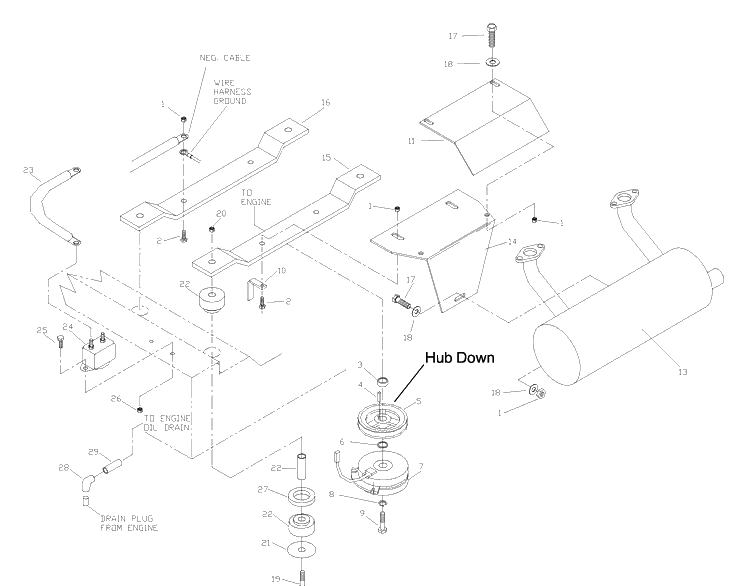 Engine Assembly Diagram and Parts List for ZTH6125KAA (968999166)(2002-10) Husqvarna Lawn Mower