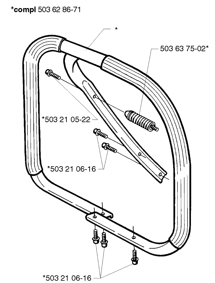 Handle Assembly Diagram and Parts List for 362EPA 1999-05 Husqvarna Chainsaw