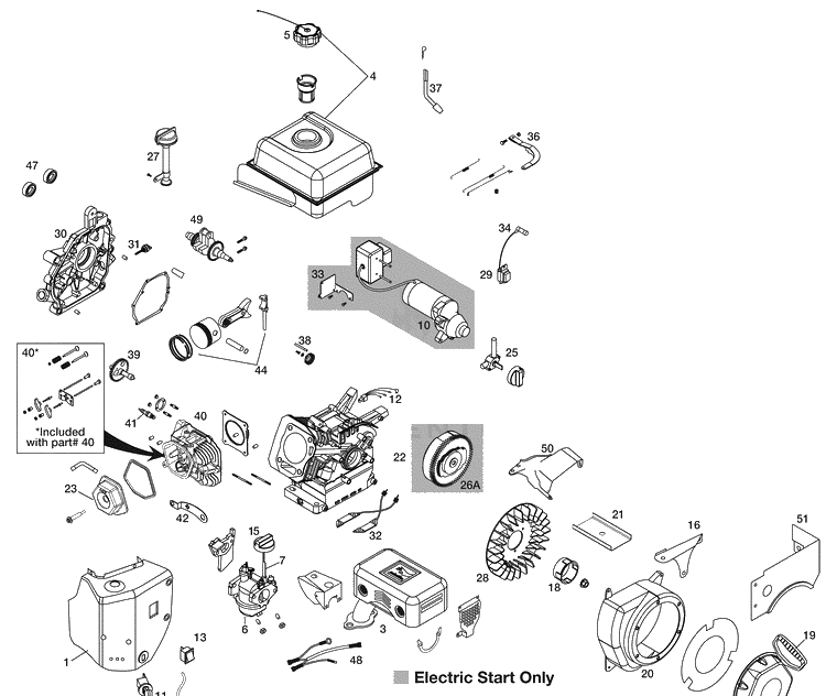 Engine Diagram and Parts List for 12524SB (96193004600)(2009-06) Husqvarna Snow Blower