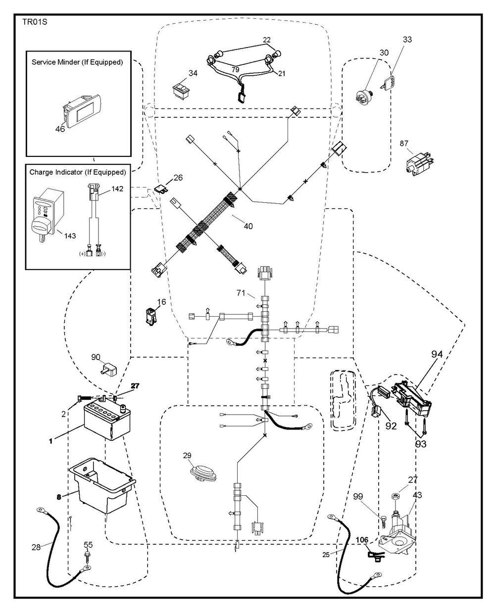 Electrical Diagram and Parts List for YTH2246 2018 Husqvarna Lawn Tractor