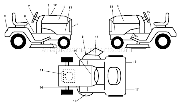 Page B Diagram and Parts List for YTH1342XPA (954569332) (2003-03) Husqvarna Lawn Tractor