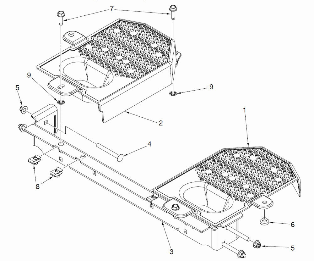 Cross Member and Fan Covers Diagram and Parts List for Z460XS (970497202-00)(2020-10) Husqvarna Lawn Tractor