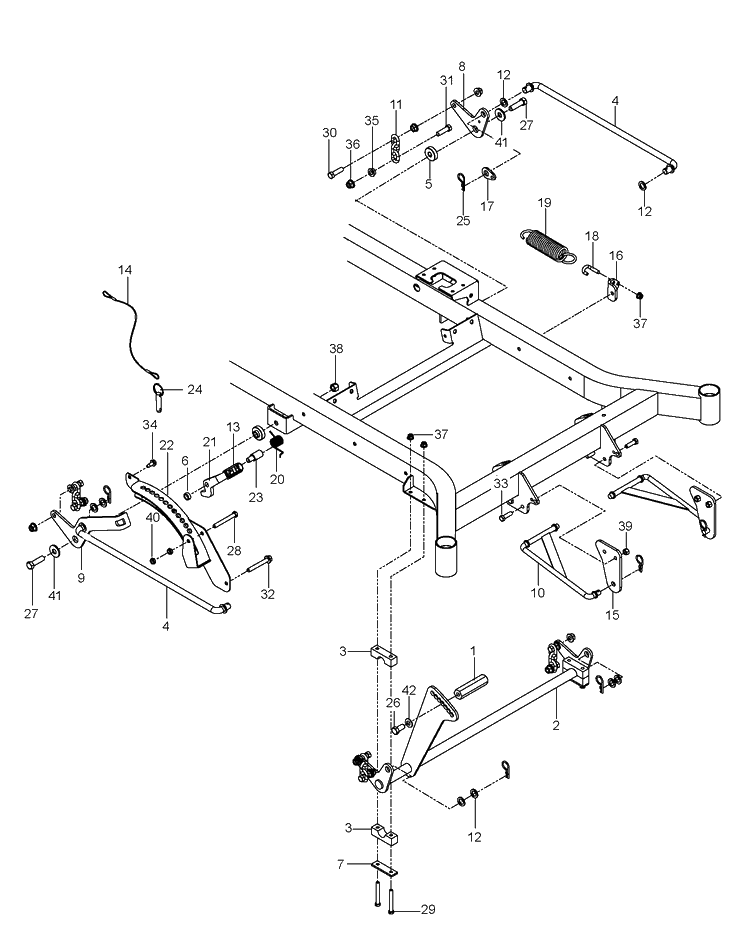 Mower Lift / Deck Lift Diagram and Parts List for MZ5226 (96669050300)(2012-07) Husqvarna Lawn Mower