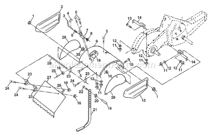 Page F Diagram and Parts List for 550CRTH 550 CRTH 954140064A -1998-02 Husqvarna Tiller