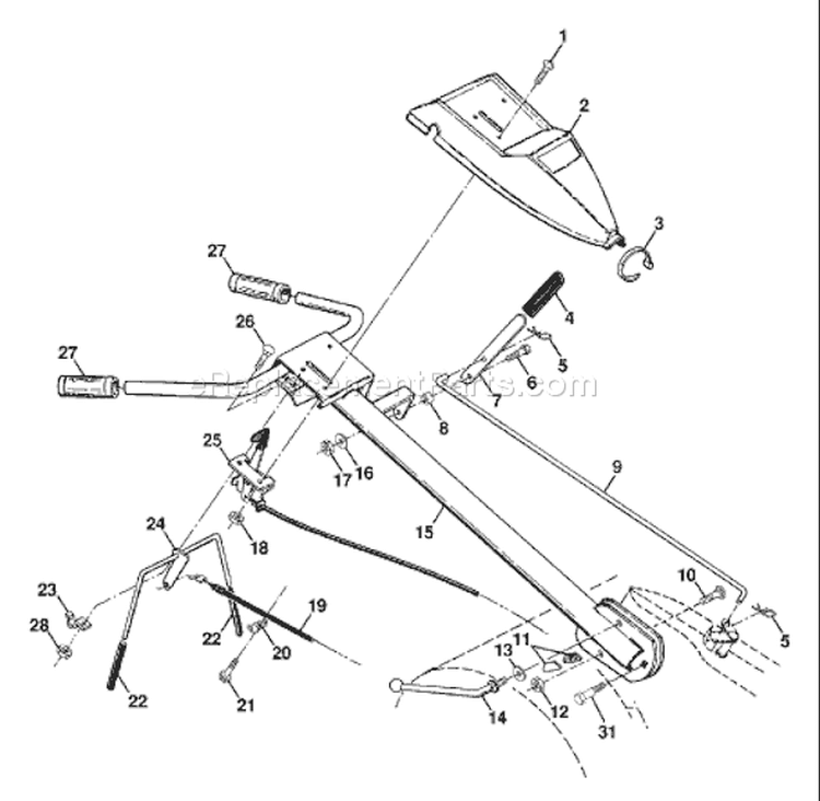 Page B Diagram and Parts List for 550CRTT 550 CRTT 954140065A -1998-02 Husqvarna Tiller