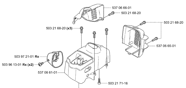 Top Cover Diagram and Parts List for 326C 2004-03 Husqvarna Brush Cutter
