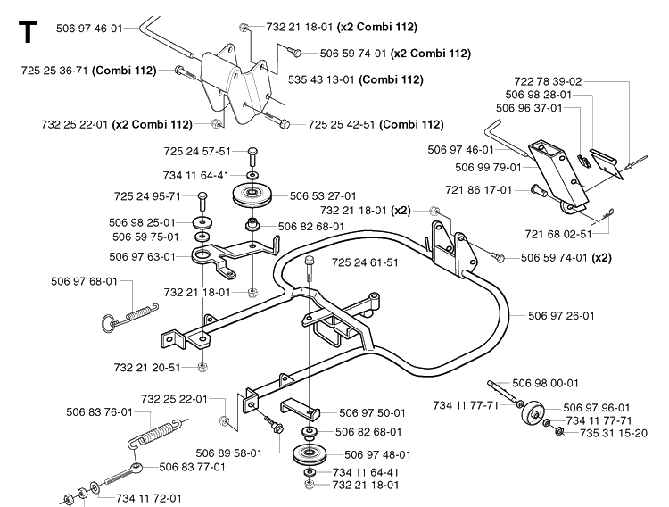 Frame Diagram and Parts List for PR18 2003-02 Husqvarna Lawn Mower