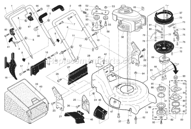 Page B Diagram and Parts List for 5521BBC 5521 BBC 96143001300 -2006-02 Husqvarna Lawn Mower