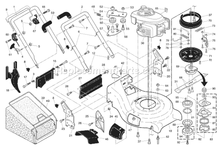Page B Diagram and Parts List for 5521BBC 5521 BBC 96145000200 -2005-05 Husqvarna Lawn Mower