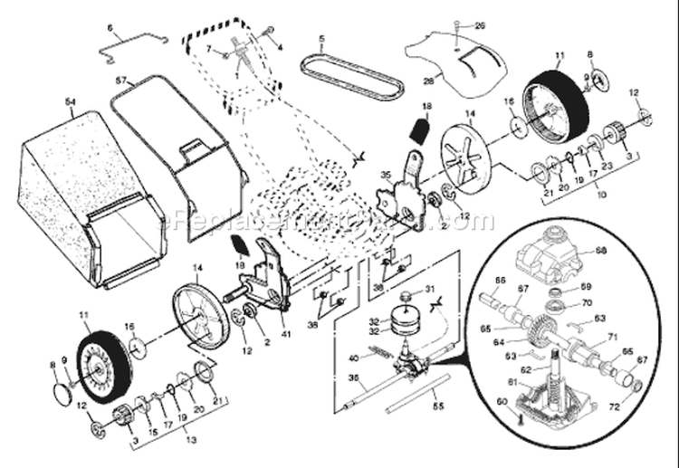Page A Diagram and Parts List for 5521CHB 5521 CHB 954223234 -2003-03 Husqvarna Lawn Mower