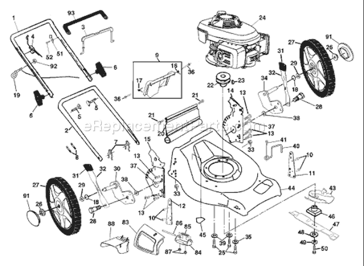 Page B Diagram and Parts List for 5521CHB 5521 CHB 954223234 -2003-03 Husqvarna Lawn Mower