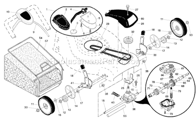 Page B Diagram and Parts List for 5521CHV 5521 CHV 961430001-07 -2007-09 Husqvarna Lawn Mower