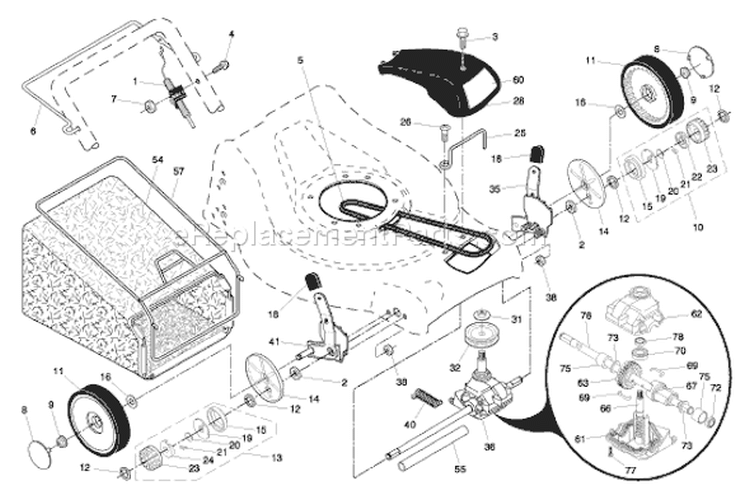 Page A Diagram and Parts List for 5521CHV 5521 CHV 96143000100 -2004-12 Husqvarna Lawn Mower