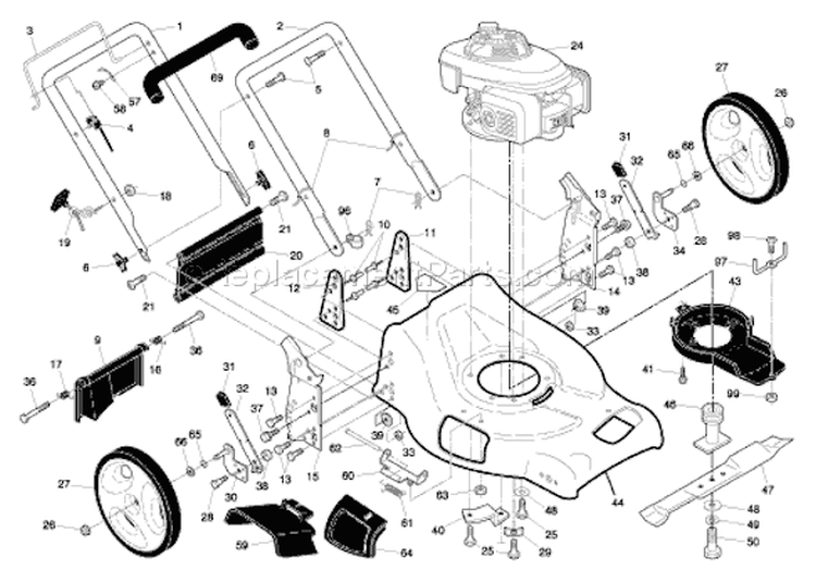 Page B Diagram and Parts List for 5521CHV 5521 CHV 96143000105 -2006-12 Husqvarna Lawn Mower