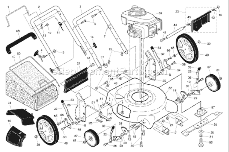 Page A Diagram and Parts List for 5521CM 5521 CM 96133000300 -2006-04 Husqvarna Lawn Mower