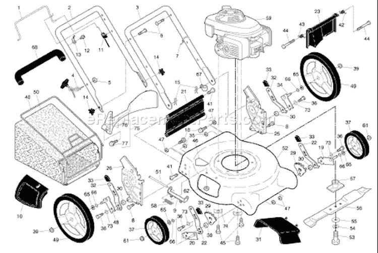 Page A Diagram and Parts List for 5521CM 5521 CM 96133000304 -2007-04 Husqvarna Lawn Mower