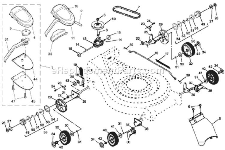 Page A Diagram and Parts List for 5521RSB 5521 RSB 954223470 -2004-07 Husqvarna Lawn Mower