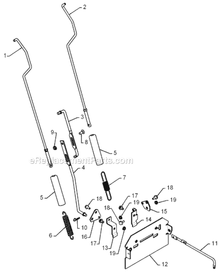 Handle Diagram and Parts List for 5524ST 96191001604 - 2008-08 Husqvarna Snow Blower