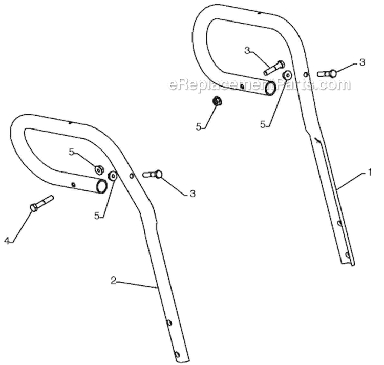 Handle Diagram and Parts List for 5524ST 96191001604 - 2008-08 Husqvarna Snow Blower