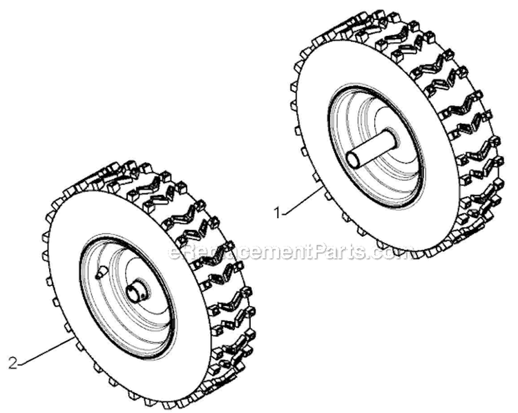 Wheels Tires Diagram and Parts List for 5524ST 96191001604 - 2008-08 Husqvarna Snow Blower