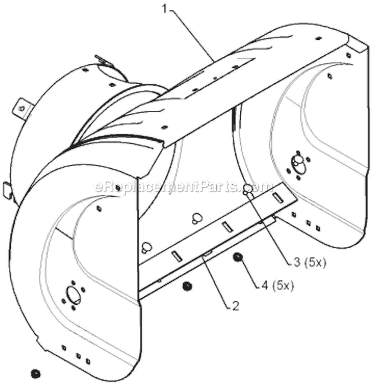 Auger Housing Impeller Diagram and Parts List for 5524ST 96191001604 - 2008-08 Husqvarna Snow Blower
