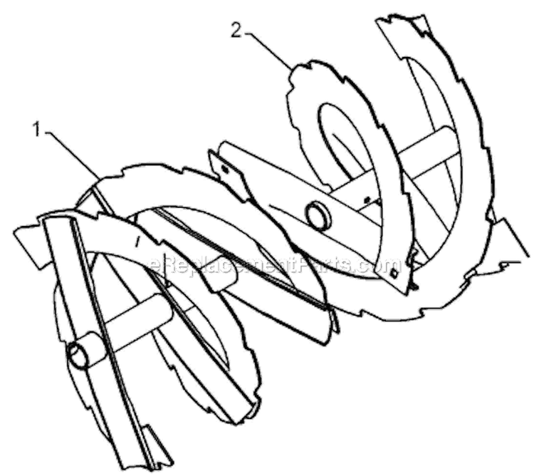 Auger Housing Impeller Diagram and Parts List for 5524ST 96191001604 - 2008-08 Husqvarna Snow Blower