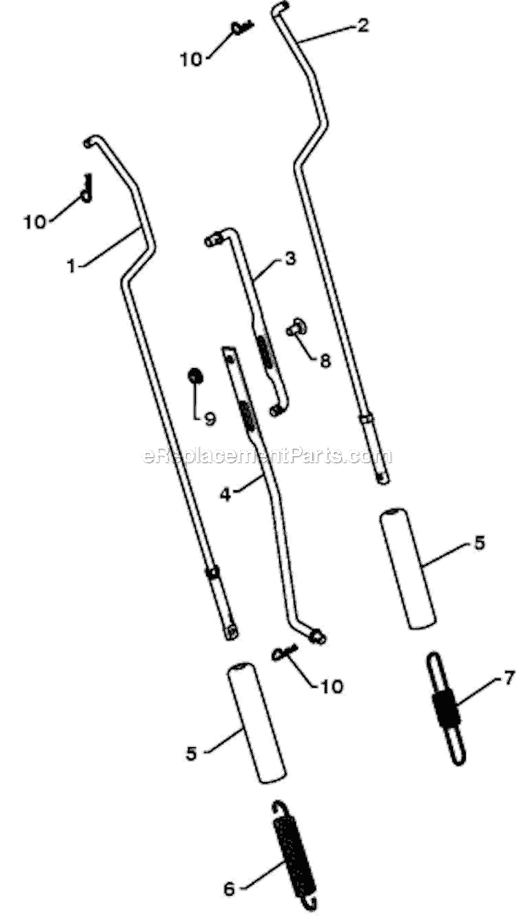 Handle Diagram and Parts List for 5524ST 96191001605 - 2009-08 Husqvarna Snow Blower