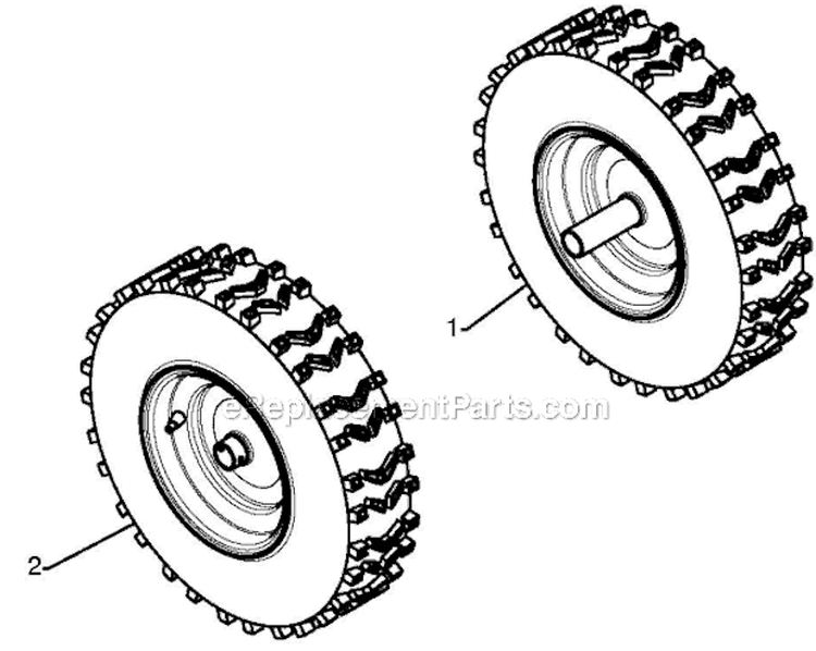 Wheels Tires Diagram and Parts List for 5524ST 96191001605 - 2009-08 Husqvarna Snow Blower