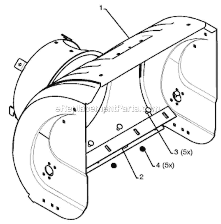 Auger Housing Impeller Diagram and Parts List for 5524ST 96191001605 - 2009-08 Husqvarna Snow Blower