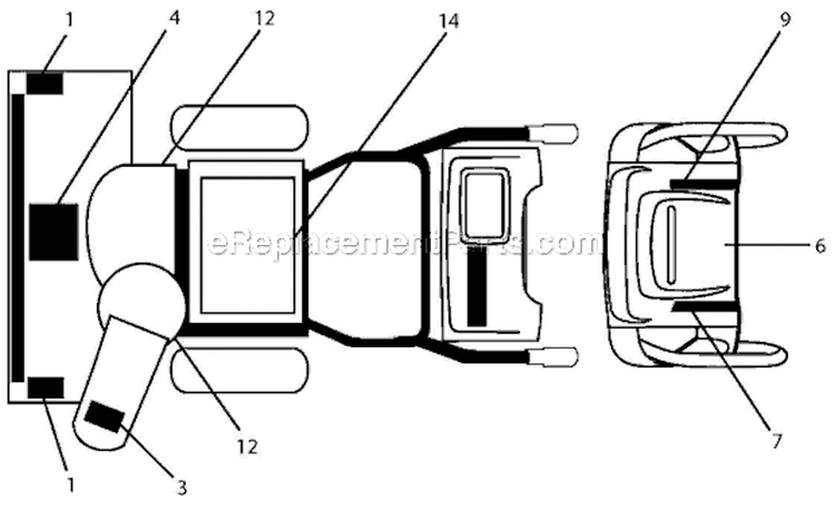 Decals Diagram and Parts List for 5524ST 96191001606 - 2010-04 Husqvarna Snow Blower