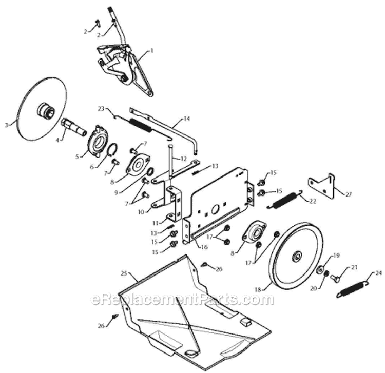Drive Diagram and Parts List for 5524ST 96191001606 - 2010-04 Husqvarna Snow Blower