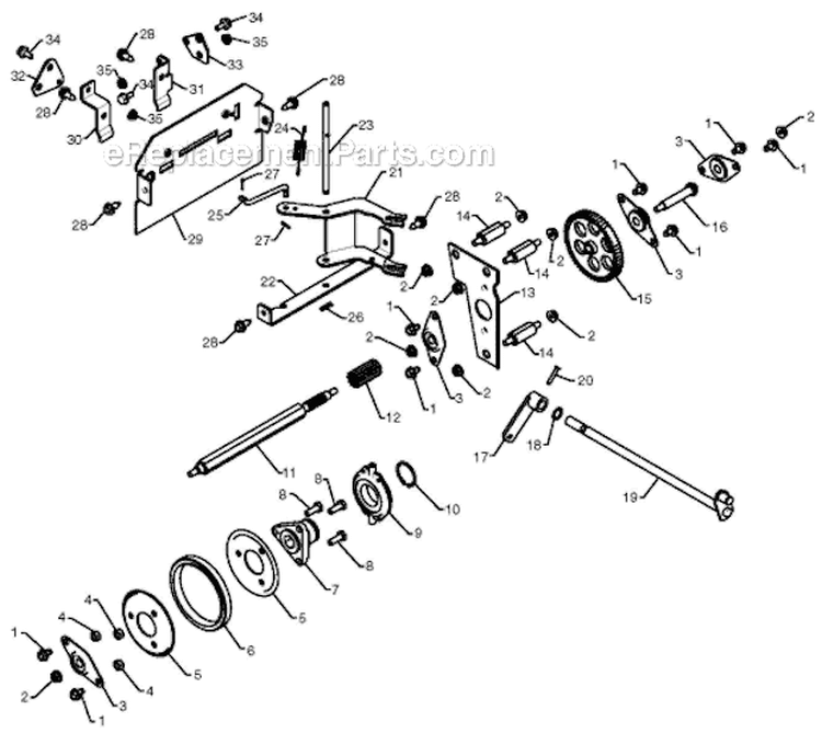 Drive Diagram and Parts List for 5524ST 96191001606 - 2010-04 Husqvarna Snow Blower