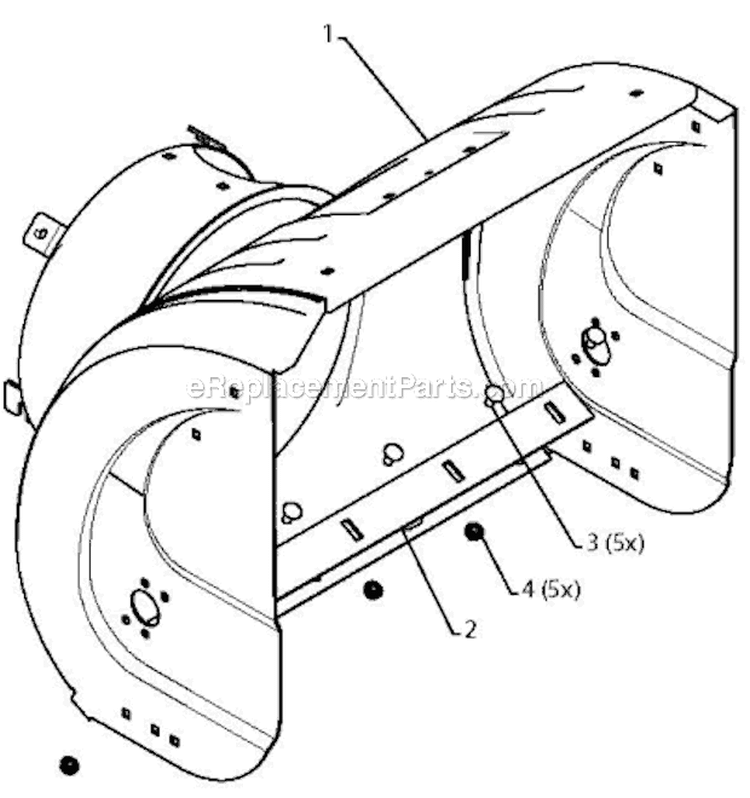 Auger Housing Impeller Diagram and Parts List for 5524ST 96191001606 - 2010-04 Husqvarna Snow Blower