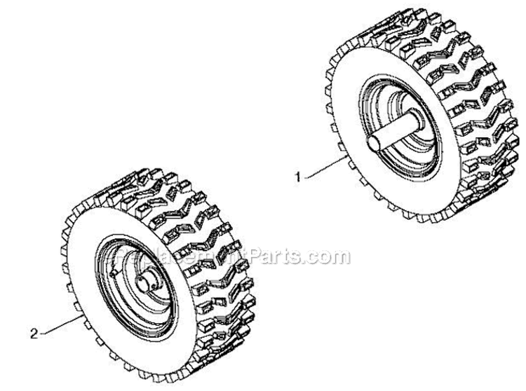 Wheels Tires Diagram and Parts List for 5524ST 96191001607 - 2011-05 Husqvarna Snow Blower