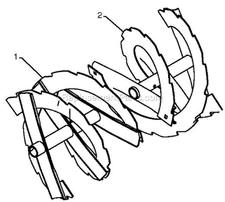 Auger Housing Impeller Diagram and Parts List for 5524ST 96191001608 - 2012-05 Husqvarna Snow Blower