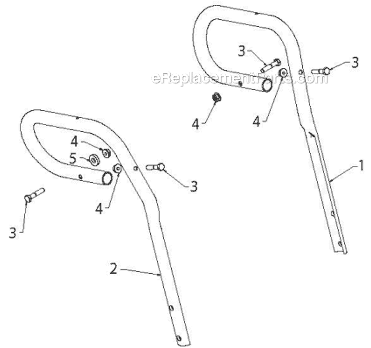 Handle Diagram and Parts List for 5524ST 96191001608 - 2012-05 Husqvarna Snow Blower