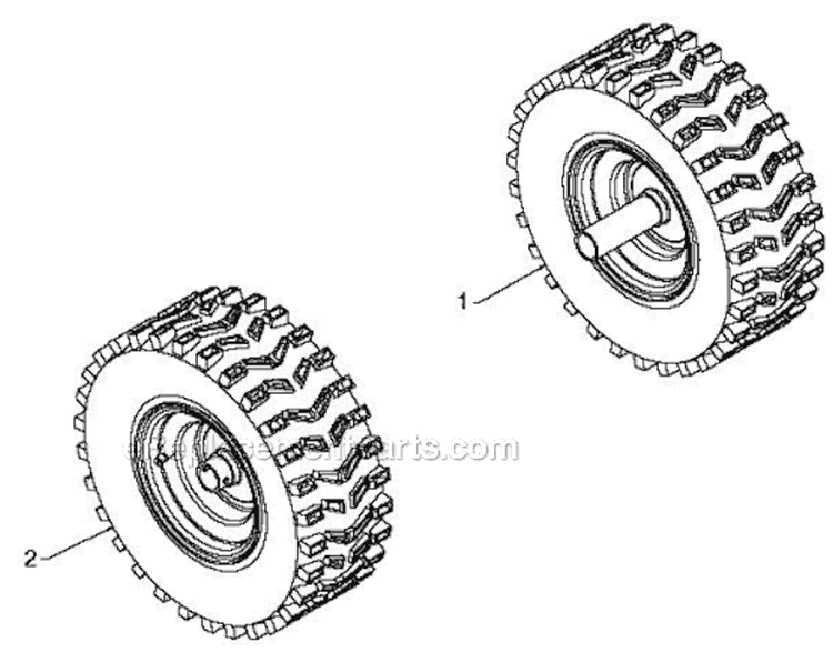 Wheels Tires Diagram and Parts List for 5524ST 96191001608 - 2012-05 Husqvarna Snow Blower