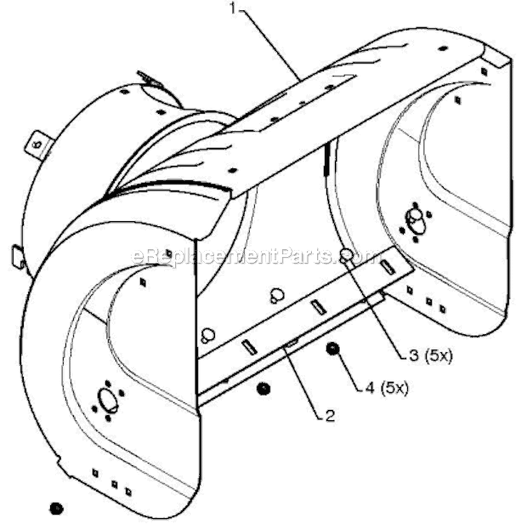 Auger Housing Impeller Diagram and Parts List for 5524ST 96191001608 - 2012-05 Husqvarna Snow Blower