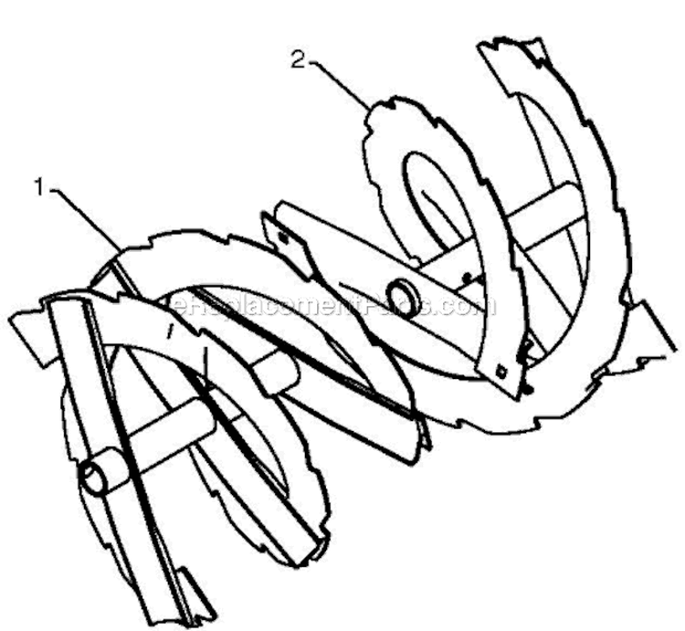 Auger Housing Impeller Diagram and Parts List for 5524ST 96191001609 - 2012-05 Husqvarna Snow Blower