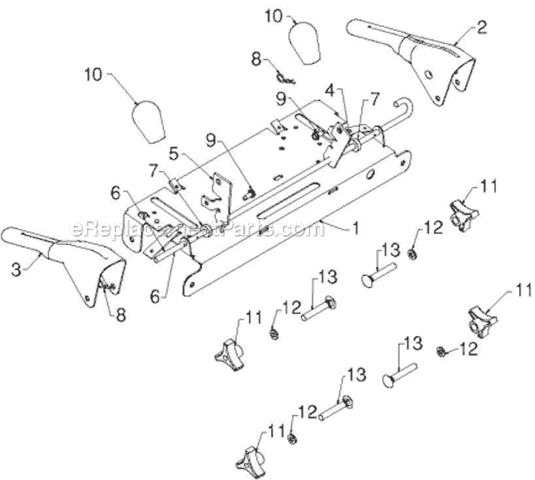 Handle Diagram and Parts List for 5524ST 96191001609 - 2012-05 Husqvarna Snow Blower