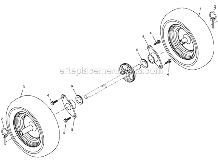 Wheels Tires Diagram and Parts List for 5524ST EUA - 954170234 - 2004-09 Husqvarna Snow Blower