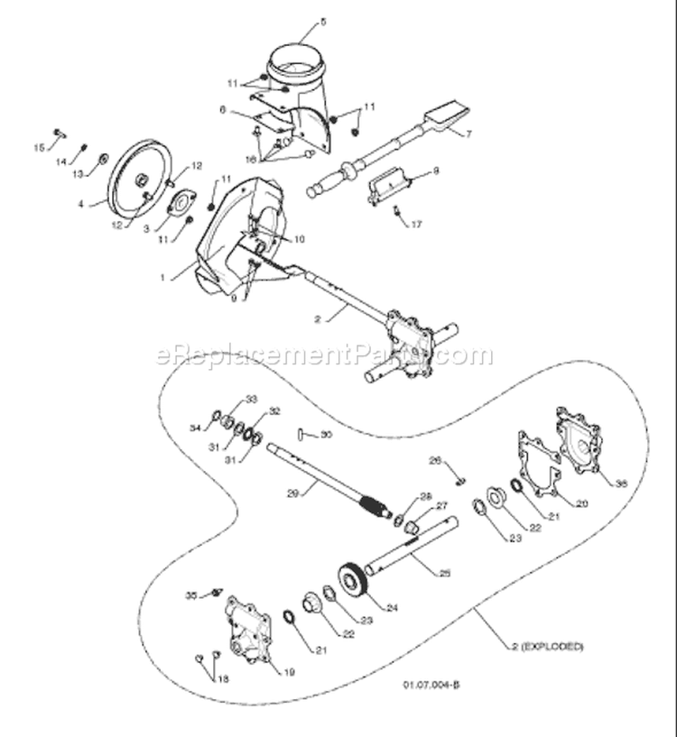 Page B Diagram and Parts List for 5524SB 5524 SB 96193002500 -2008-08 Husqvarna Snow Blower