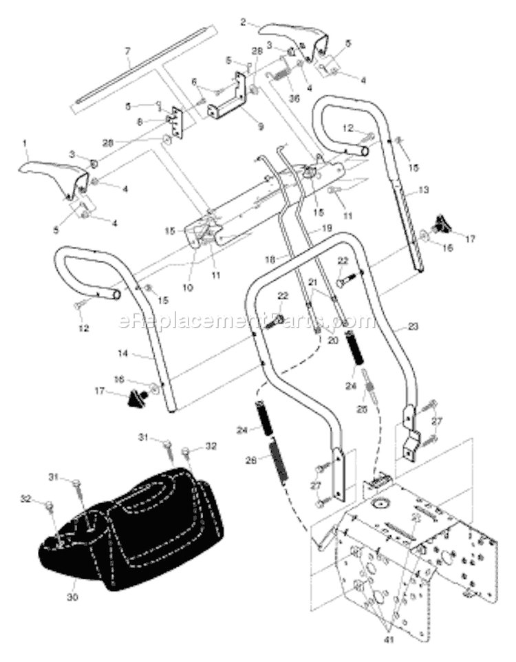 Page F Diagram and Parts List for 5524SE 5524 SE 96193000200 -2005-07 Husqvarna Snow Blower