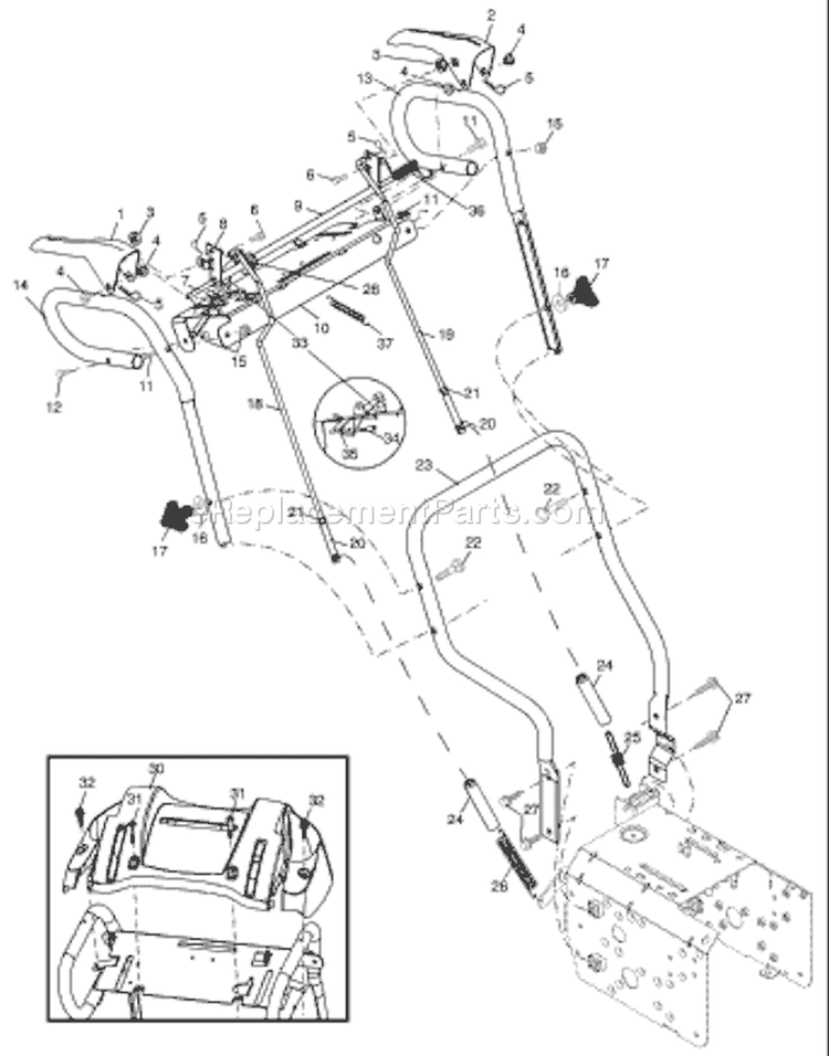 Page F Diagram and Parts List for 5524ST 5524 ST HUA -954223067 -2002-09 Husqvarna Snow Blower