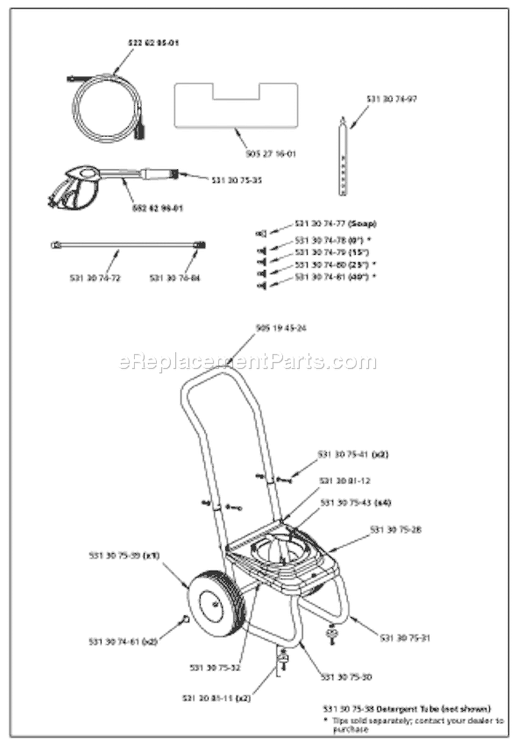 Page A Diagram and Parts List for 5525PW 5525 PW 2008-02 Husqvarna Pressure Washer