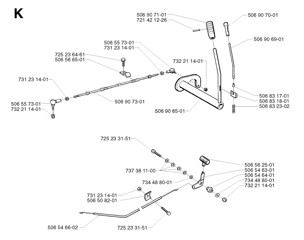 Controls 3 Diagram and Parts List for R11BIO 2002-02 Husqvarna Lawn Tractor