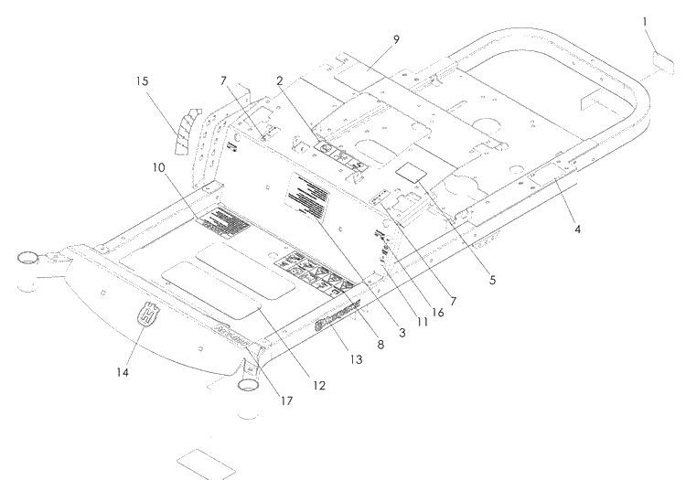 Decals Diagram and Parts List for RZ5424 (965881301)(2009-01) Husqvarna Lawn Mower
